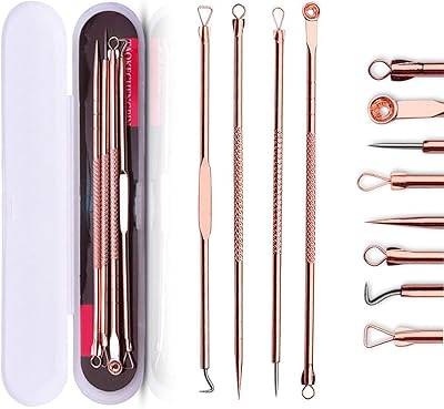 Buttons extraction tool to eliminate black dots, extra Delfino acne comedon oil kit for face pores, bursting to extraction of white dots and acne spots, stainless steel.. DIAYTAR NIGERIA: Where value meets variety with reliable nationwide delivery in under 8 days.