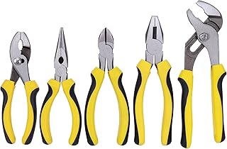 Set of 5 Toplin pliers, tool kit including 8 "groove pliers, 7" line climbing pliers, 6 "long beak pliers, 6" connection pliers, 6 "diagonal pliers for main maintenance.. Shop with purpose at DIAYTAR NIGERIA and discover a world of products at budget-friendly prices.