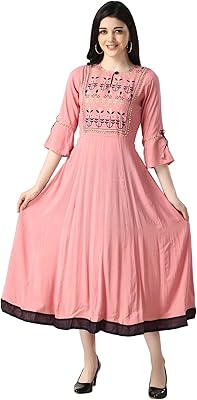 Long Anarkali Kurti Printed in Ruby Rayon Leaf For Women, new 2021 collection under 449 years old, designed with an attractive look for women (large up to 2xl).. Shop smart, shop DIAYTAR - Nigeria's most affordable e-commerce platform with nationwide delivery.