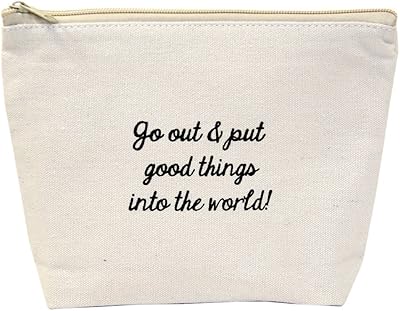Natural canvas tote bag with zipper \ "Go to put good things in the world \" "" ".. DIAYTAR NIGERIA: Your trusted e-commerce partner with extensive product choices and affordable delivery.