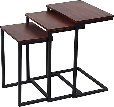 Ava Designz | Set of 3 extremely functional standing tables timeless design wooden trays.. DIAYTAR NIGERIA transforms online shopping with competitive prices and dependable nationwide delivery.