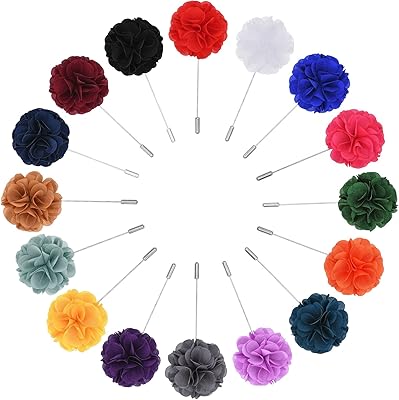 Flower pins for men, 16 pieces made by hand in modern satin for groom costume with box, multi, 1.. Shop with purpose at DIAYTAR NIGERIA and receive your purchases at unbeatable prices within the week.