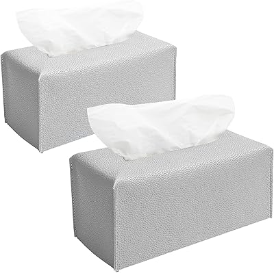 Housse of rectangular handkerchiefs mix d, pack of 2 leather handkerchief boxed covers, modern decorative backgrounds for bathroom, bedroom, desk, bedside table, living room, car, 9.5x5x5 inch (gray).. Why pay more? DIAYTAR Nigeria gives you the best for less.