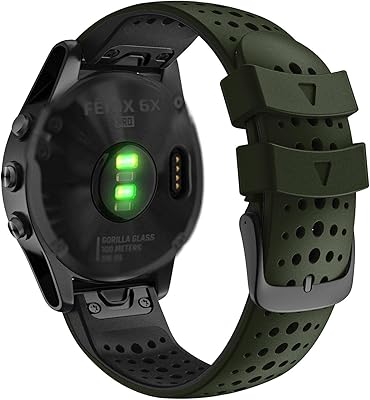 Ahayo Watch Bracelet 26 mm Quick adjustment for Garmin Fenix ​​5x / Fenix ​​6x / Enduro, Sports Sports bracelet Breathable and skin -friendly for Fenix ​​5x Plus, Fenix ​​3/3 HR, Tactix Delta.. DIAYTAR NIGERIA delivers happiness in 5-8 days with our affordable and diverse product range.