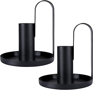 Set of candlesticks, iron plate with handles, candle holder for conical candles, candle holder for dining table and wedding festival decoration (black).. Shop quality and variety at unbeatable prices on DIAYTAR Nigeria — delivery in under 8 days.