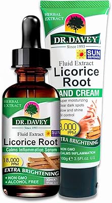 Licorice root (2) serum and hand cream for the face and eyes, anti-acne, anti-aging, lightening, dark spots, fine lines, fine lines and super hydrating cream, calms inflammation, hydrates the skin and dry hands.. DIAYTAR NIGERIA transforms wishes into deliveries with our affordable and reliable e-commerce platform.