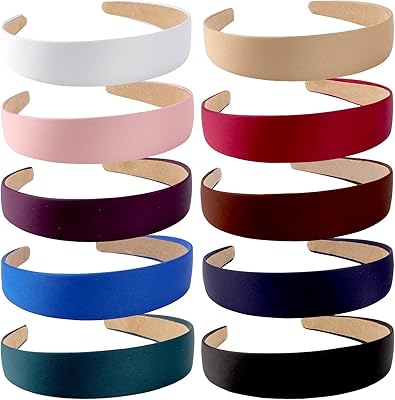 10 pieces of 1.3 inches wide, talels in non -slip satin for women, fashionable colored headbands, United Bangs Unis for Women and Girls.. Shop with intention at DIAYTAR NIGERIA, offering thousands of products at budget-friendly prices.