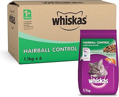 Whiskas Hairball Control Dry food for cats with chicken and tuna for adults 1 year and over 1.1 kg - pack of 6.. Affordable luxury and fast service — only on DIAYTAR Nigeria.