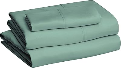Amazonbasics bed set in light microfiber, ultra soft and easy to maintain with deep pockets, 14 " - Twin XL, emerald green.. No more overpriced stores — DIAYTAR Nigeria brings the best to your door.
