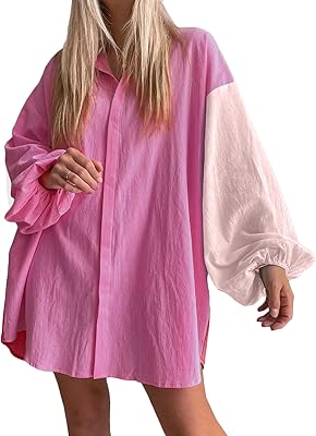 Oversize buttoned shirt for women of contrasting colors and long sleeves with boyfriend pattern.. Love deals? DIAYTAR Nigeria has you covered with low prices and fast delivery.