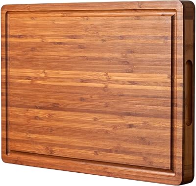 Bamboo wooden cutting board for kitchen, block of 1 "of thickness, cheese board, with side handles and juice grooves, 16" x 11 ".. Your complete shopping solution, DIAYTAR NIGERIA offers extensive variety with budget-friendly delivery.