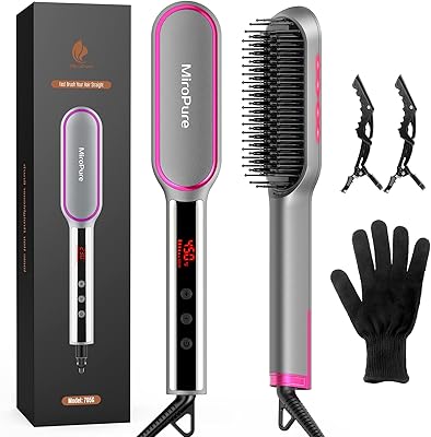 Smooth 2 in 1 mopure brush, infrared ion smooth brush with 14 heat levels, automatic stop in 30 minutes, hair pin and glove.. DIAYTAR NIGERIA combines the largest product selection with affordable prices and reliable delivery.
