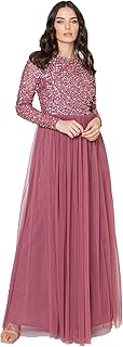 Maya Deluxe dress for woman's brides -out toe dress navy blue with long sleeves ornate Maya Deluxe.. From essentials to electronics, DIAYTAR Nigeria ships your order in no time.