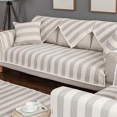 Non -slip sofa cover, hand -woven sofa cover, thick furniture protection, for bed, chair, sofa blanket, cotton fabric and linen.. Your trusted marketplace, DIAYTAR NIGERIA offers comprehensive selection with budget-friendly delivery.