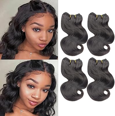 Extensions of Brazilian Brazilian Human hair DMS Body Wave, 4 8 -inch lots, 100% virgin human hair extensions, 50 g per room, natural color that can be shades (8 inch, 8 inch, 8 inch, 8 inches, 8 inch, natural).. DIAYTAR Nigeria — the online store where variety meets value.