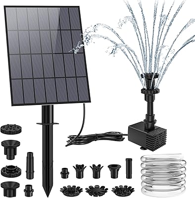 Aisitin 3.5 W Solar fountain pump, DIY outdoor solar water pump with several nozzles, water pipe and 4.9 feet stake, solar energy pump for birds, ponds, garden and other outdoor places.. DIAYTAR NIGERIA: Where affordability meets variety, with thousands of products delivered in less than 8 days.