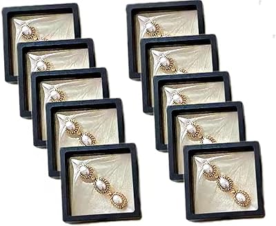 10-piece plastic jewelry box with transparent travel jewelry organizer, 3D floating frame display, storage jewelry storage bag for earrings, rings, gift box, black.. From kitchen tools to phones — DIAYTAR Nigeria ships it all in a week.