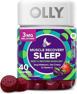 Olly Muscle Recovery Sleep Gummies, Sleep and Endoloris Muscle Support, 3 mg of melatonin, tangy cherry, vitamin D, berry flavor - 40 units.. Shop the smart way with DIAYTAR NIGERIA's extensive selection and budget-friendly nationwide delivery.