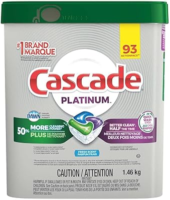 Detergent for dishwasher Platinum 93 cascade, fresh scent, 1.46 kg net weight.. Great deals and fast delivery — the DIAYTAR Nigeria guarantee.