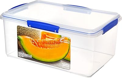 Sistema Clip-IT food conservation container | 9.67 L | Lunch box for fridge/freezer with lid | BPA -free plastic | Blue clips | 1 room.. Shop with ease at DIAYTAR NIGERIA and enjoy our extensive product range delivered at affordable rates.