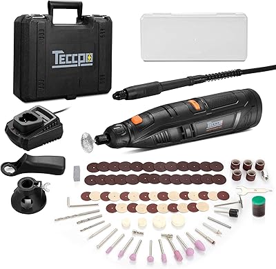 TECCPO 12 V wireless rotary tool, 80 Accessories, Querry without quick change, fast load in 1 hour, flexible tree, 5,000 to 28,000 rpm, 6 adjustable speeds, lithium-ion battery 2.0 AH-TDR03TP.. One platform, endless products — welcome to DIAYTAR Nigeria.