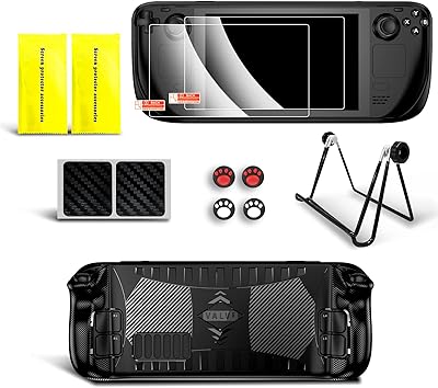 Stream deck accessories, Oleon game kit with 1 silicone protective cover for flow controller, 1 adjustable support, 2 Steam Deck screen protectors, 2 protective stickers, 4 handle covers, 2 cleaning kits.. Experience shopping without compromise at DIAYTAR NIGERIA, with vast selection and quick delivery.