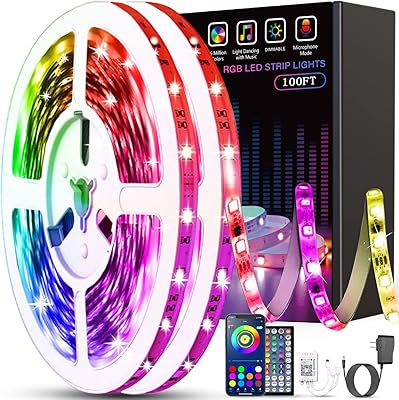 Tenmero LED lights of 100 feet for bedroom (2 rollers of 50 feet), lighting strip with changing color with remote control and application, RVB band for the decoration of the room, the house and the party.. Experience the power of choice with DIAYTAR NIGERIA's vast catalog and affordable 5-8 day delivery.