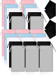 25 pieces pouch for microfiber sunglasses, flexible case with cleaning cloth for glasses, black, gray, white, blue, red, 3.5 x 7 inches.. Navigate through thousands of products at pocket-friendly prices with DIAYTAR NIGERIA's easy-to-use platform.