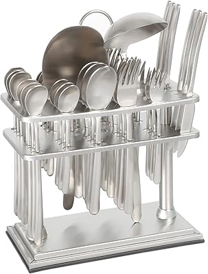 Life Smile Set of 38 18/10 stainless steel covers with support/teaspoon and ice cream/fork dinner and cake/fruit/soup ladle/rice service tool (matt silver).. Shop with purpose at DIAYTAR NIGERIA, where your money goes further and delivery is always prompt.