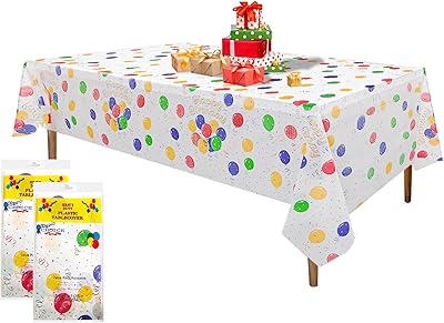 Rectangular disposable tablecloths in Exco Vape for cooking, party, birthday, wedding, Christmas (137 x 274 cm, balloon pattern).. Easy checkout, quick delivery — shop now on DIAYTAR Nigeria.