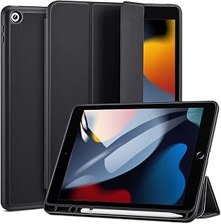 ESR pencil case Compatible with iPad 9/8/7 (10.2 inch, 2020/2021/2019), Ipad case with pencil holder, three -part support, standby/Automatic waking function, Rebound series - Black.. DIAYTAR NIGERIA: Where affordability and variety come together with nationwide 5-8 day delivery.