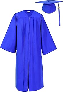 Set of graduation dress matt 2023 and hat with pompom for unisex adults, young girl's burial costume for high school and university.. DIAYTAR NIGERIA: Bringing quality products to every Nigerian home at prices everyone can afford.