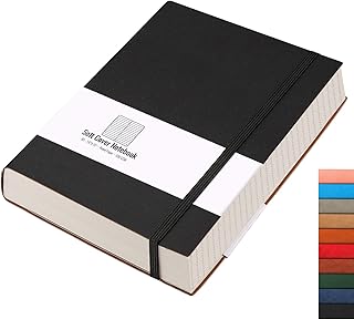 AHGXG LIGNE NOTE NOTE - 320 thick numbered pages for men, Large B5 Lined Book for writing, thick paper 100 g/m2, flexible leather cover, for women, work school, 7.6 '' x 10 '' -noir.. DIAYTAR NIGERIA makes every shopping desire a reality with affordable prices and delivery in 5-8 days.