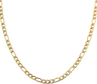 Hzman Men Women Figaro Chain Figaro in Stainless Stainless Stainless Gold Gold 24 carats, width 5 mm 7 mm 9 mm 13 mm.. DIAYTAR NIGERIA brings retail convenience to your screen with affordable prices and dependable shipping.