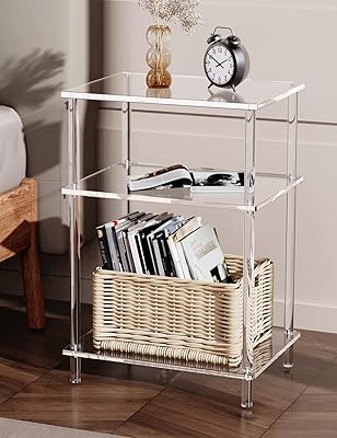 Actoint table in transparent acrylic at 3 layers for living room, office, corridor, bedroom, small bedside table.. DIAYTAR NIGERIA: Your affordable gateway to thousands of products delivered promptly nationwide.