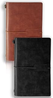 Vintage leather travel notebook Sweet Seven - Lot of 2 | Rechargeable agenda | Men and women | Lined writing book | 4.72 x 7.87 inches.. DIAYTAR NIGERIA transforms online shopping with competitive prices and dependable nationwide delivery.