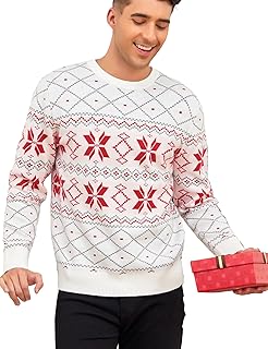Relaxed Christmas sweater with snowflake pattern for men.. Affordable online shopping is just a click away with DIAYTAR Nigeria.