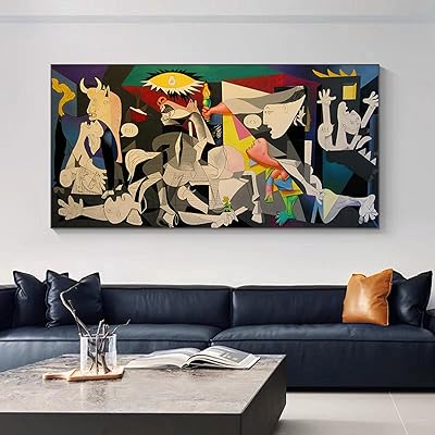 Wall art of interior decoration Guernica Nordic Picasso, posters on modern abstract canvas printed with interior frame (90 x 180 cm (35.4) ")").. DIAYTAR NIGERIA: Where thousands of products meet affordable prices and reliable 5-8 day delivery.