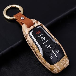 【TTQK】 Key, keychain, keychain, metal cover compatible with Ford Mustang Raptor/Mustang New Explorer/Taurus 【Yellow Camouflage】.. Enjoy stress-free shopping with affordable prices on DIAYTAR Nigeria.