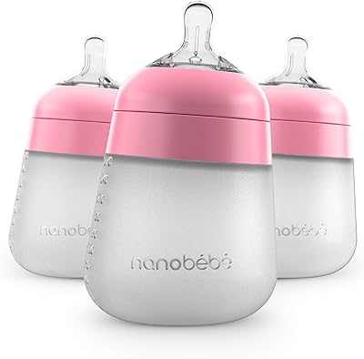 Nano Baby Flexi anti-colic silicone bottle, natural sensation, non-foldable pacifier, stable base without tilting, easy to clean, 3, pink, 270 ml 9 oz.. DIAYTAR NIGERIA transforms online shopping with competitive prices and dependable nationwide delivery.