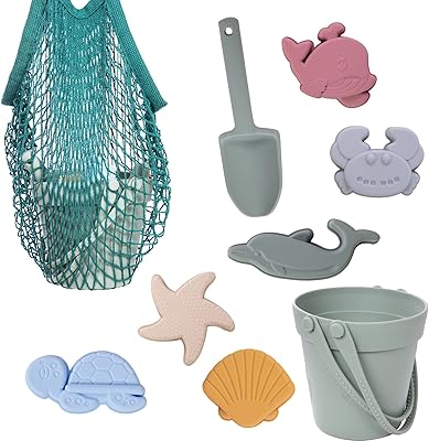 Garnome silicone beach toys for children from 3 to 10 years old, sand bucket, shovel, 3D sea themed molds and beach bag in mesh, pack of 9, set of outdoor sandbox toys for toddlers. (Green).. Shop smarter with DIAYTAR Nigeria — from household essentials to electronics, we have everything you need. Plus, our delivery is fast, secure, and arrives between 5 and 8 days.