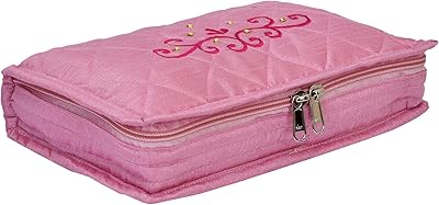 Cooper Industries satin jewelry bag with embroidered pattern (pink) - kubmart02521.. DIAYTAR NIGERIA transforms online retail with our affordable platform and dependable shipping service.