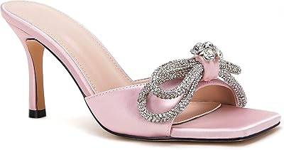 Sandals with square heels for women, open end, double knot slippers, satin heel, heels to put on wedding party.. Experience shopping satisfaction with DIAYTAR NIGERIA's vast selection and budget-friendly delivery options.