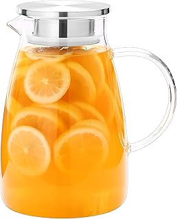 Glass water jug ​​with cover and 68 oz handle.. Experience the joy of discovery with DIAYTAR NIGERIA's vast catalog and nationwide affordable delivery.