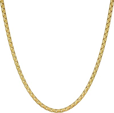 Lifetime Jewelry 2,2 mm square round chain necklace for women and men, 24 -carat gold plated, metal.. Your complete shopping companion, DIAYTAR NIGERIA offers extensive selection delivered within the week.