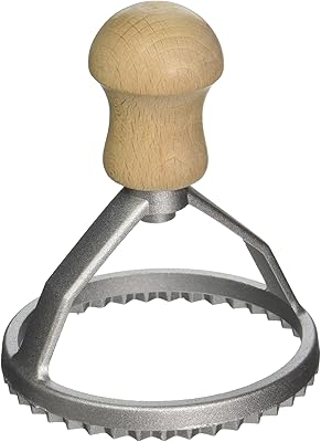Round ravioli stamp in Epcotsbay aluminum with beech wooden handle, 3 inches.. DIAYTAR NIGERIA provides endless shopping possibilities with affordable prices and prompt delivery service.