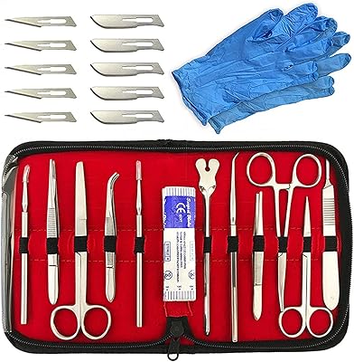 Luxury anatomy tool kit of 22 pieces, biological anatomy extraction kit for veterinary laboratory, anatomy, botany, biological medicine, delivered with a portable storage bag.. Everything you need is on DIAYTAR Nigeria — just a click away.