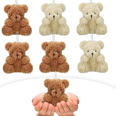 Sussy Little Bear, 6 pieces of toy in toys, 4-inch plush bear doll for boys and girls, decoration of birthday cake, wedding, diploma delivery gifts, keychain bag.. Unlock a world of affordable products with DIAYTAR NIGERIA's expansive e-commerce platform.