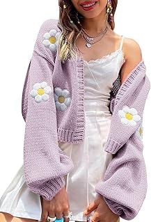 Floral knitted sweater with long sleeves and open on the front for women Y2K, aesthetic style cardigan from the 90s for the new school year.. Your complete marketplace solution, DIAYTAR NIGERIA offers unbeatable value with delivery within the week.