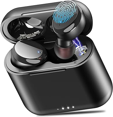Tozo t6 touch wireless headphones with wireless loading case, stereo tws twea tws8, integrated microphone, high-end headset for sport, black.. DIAYTAR Nigeria: Shopping that fits your budget and your schedule.